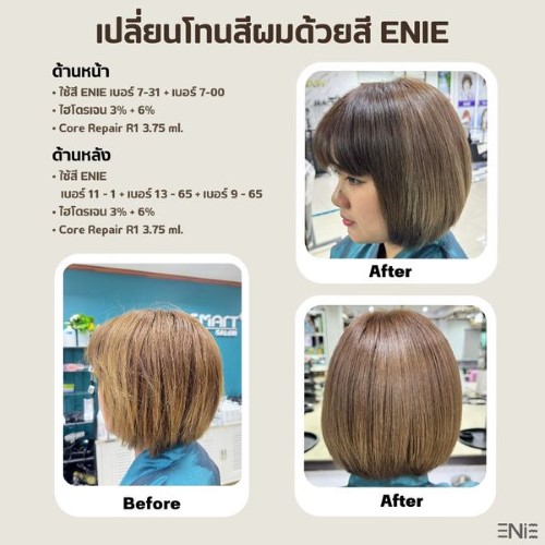 สูตรเปลี่ยนโทนสีผมด้วยสี ENIE